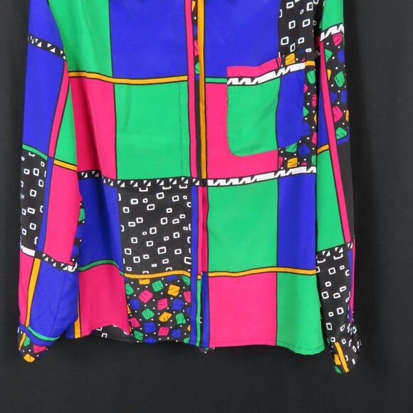 Vintage SK & Company Muti-colored Button Down Dress Shirt Sz. 10 - Picture 3 of 10